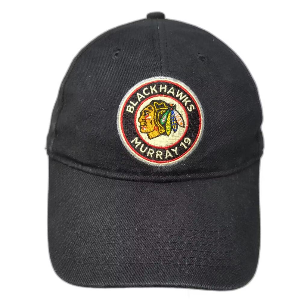 Chicago Blackhawks NHL Kick10 Black Cap One Size Dow Logo Murray 19 Hockey Hat